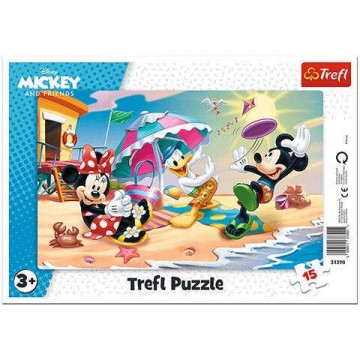Trefl Mickey egér Szórakozás a tengerparton keretes puzzle (31390)