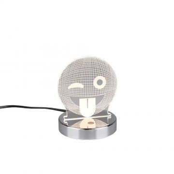 TRIO Smiley 3W 15cm átlátszó/króm asztali lámpa