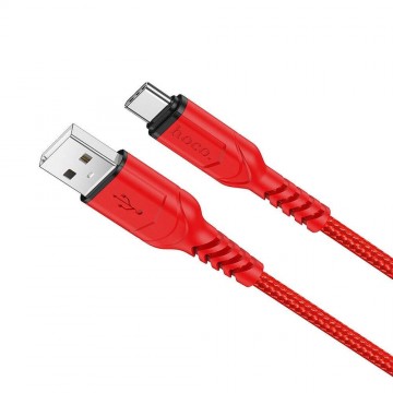 Type-C, adatkábel, töltőkábel, USB-C, szövet bevonat, piros, 3A...