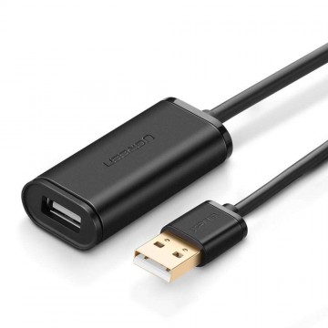 "UGREEN US121 aktív USB 2.0 hosszabbító kábel, 15 m (fekete)...