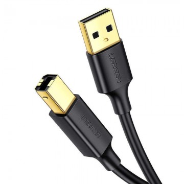 UGREEN US135 USB 2.0 AB nyomtatókábel, aranyozott, 1,5 m (fekete)