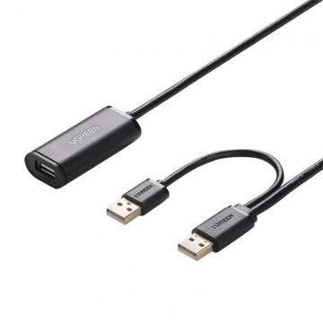 UGREEN US137, 2x USB 2.0 hosszabbító kábel, aktív, 5m (fekete)