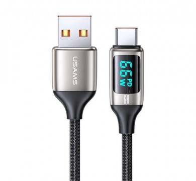 USAMS U78 adatkábel és töltő (USB - Type-C, 65W, PD gyorstöltés...