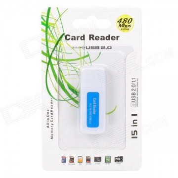 USB OTG fehér -kék memóriakártya olvasó 2,0