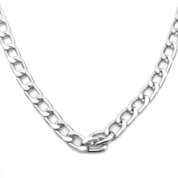 Vastag fém nyaklánc ezüst színben, 70 cm