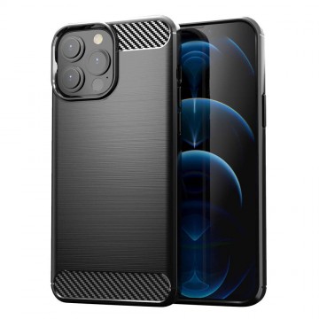 Védő tok, Carbon tok, iPhone 13 Pro, Fekete