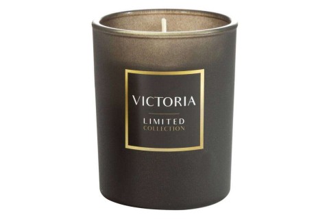 Victoria illatos gyertya dekorüvegben Fekete