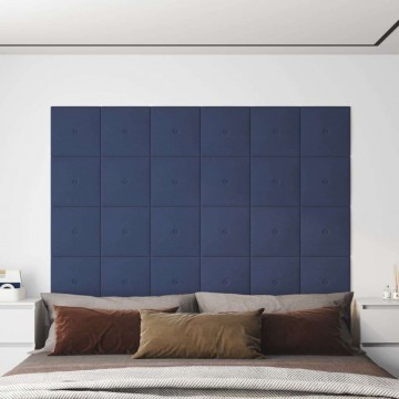 vidaXL 12 db kék szövet fali panel 30 x 30 cm 1,08 m²
