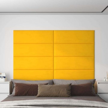 vidaXL 12 db sárga bársony fali panel 90 x 30 cm 3,24 m²
