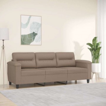 vidaXL 3 személyes cappuccino színű műbőr kanapé 180 cm