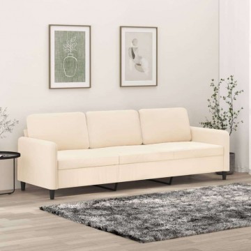 vidaXL 3 személyes krémszínű bársony kanapé 210 cm