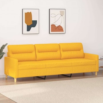 vidaXL 3 személyes világossárga szövet kanapé 210 cm