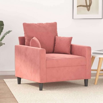 vidaXL egyszemélyes rózsaszín bársony kanapé 60 cm