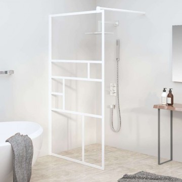 vidaXL fehér ESG üveg zuhanyfal küszöb nélküli zuhanyhoz 100x195...