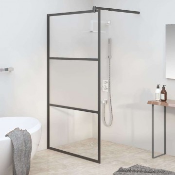 vidaXL fekete selyemmatt ESG üveg zuhanyfal 100x195 cm