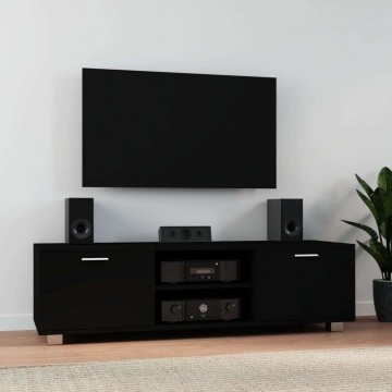 vidaXL fekete szerelt fa TV-szekrény 140 x 40,5 x 35 cm