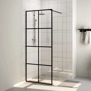 vidaXL fekete zuhanyfal átlátszó ESG üveggel 80 x 195 cm