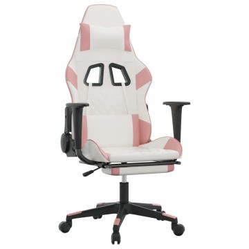 vidaXL Gamer szék - fehér-rózsaszín