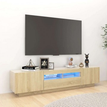 vidaXL sonoma-tölgy színű TV-szekrény LED-lámpákkal 180 x 35 x...