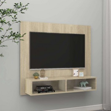 vidaXL sonoma-tölgyszínű fali forgácslap TV-szekrény 102x23,5x90...