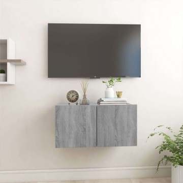vidaXL szürke sonoma színű szerelt fa függő TV-szekrény 60x30x30...