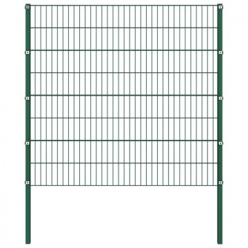 vidaXL zöld vas kerítéspanel oszlopokkal 1,7 x 1,6 m