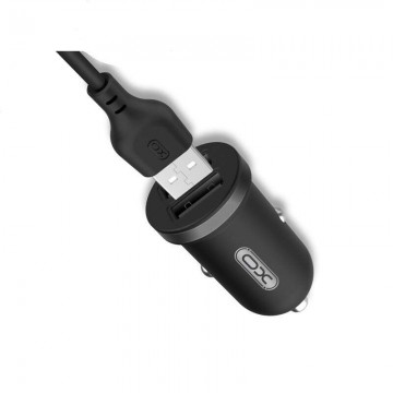 XO TZ08 fekete szivartöltő fej 2USB + micro USB kábel 2.1A