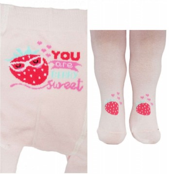 Yo! Baby pamut harisnyanadrág lány (92-98) - rózsaszín eper