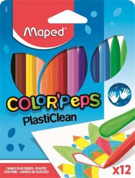Zsírkréta, MAPED "Color`Peps" PlastiClean, 12...