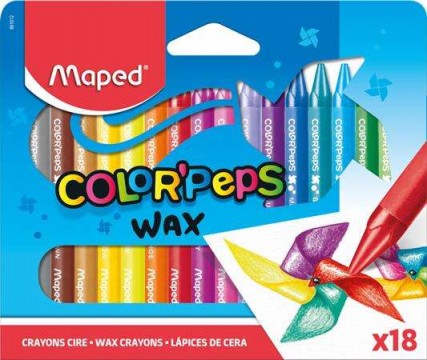 Zsírkréta, MAPED "Color`Peps Wax", 18 különböző szín...