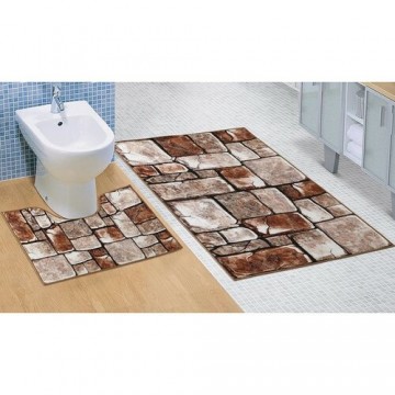 Bellatex fürdőszobai szőnyegkészlet Kőpadló 3D, 60 x 100 cm, 60...
