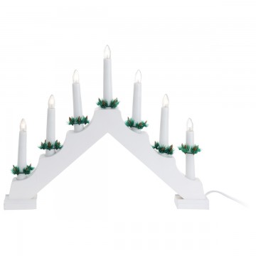 Candle Bridge karácsonyi gyertyatartó, fehér, 7 LED-es