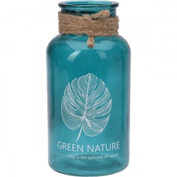 Green nature üvegváza, kék, 8 x 13 cm