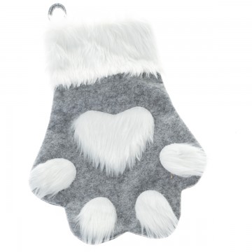 Mancs karácsonyi textil zokni, 40 cm, szürke