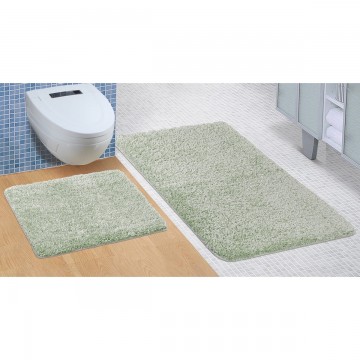 Mikro fürdőszobai szőnyegkészlet zöld, 60 x 100 cm, 60 x 50 cm