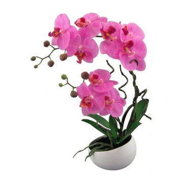 Mű orchidea virágtartóban, rózsaszín, 42 cm