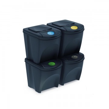 Sortibox Szelektív hulladékgyűjtő kosara 25 l, 4 db, antracit...