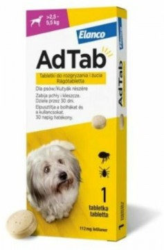 AdTab Rágótabletta kutyáknak 2,5-5,5 kg 112 mg