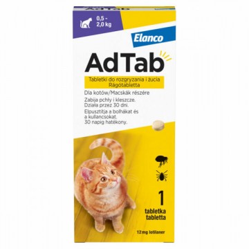 AdTab Rágótabletta macskáknak 0,5-2 kg 12 mg