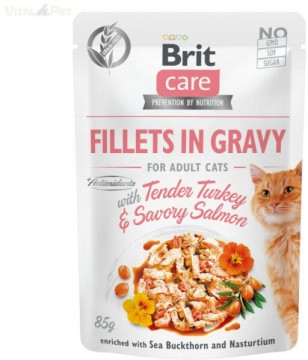Brit Care Fillets in gravy turkey & salmon 85 g