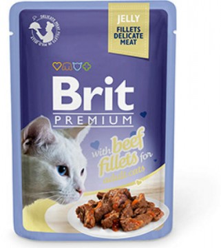 Brit Premium Adult with beef fillets in jelly 85 g