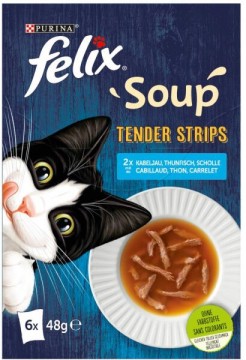 FELIX Soup Tender Strips cod/tuna/flatfish 6x48 g