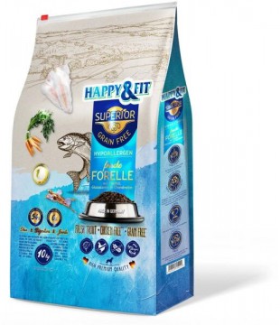 Happy&Fit Superior Grain Free Trout with Fish oil & Glucosamine 10 kg