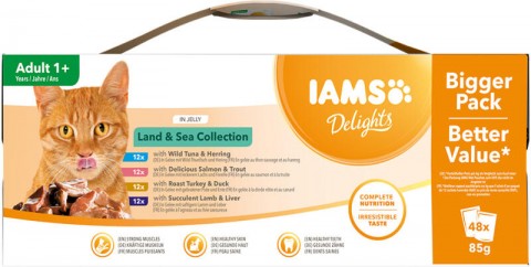 Iams Delights Adult Land & Sea Collection in jelly 48x85 g