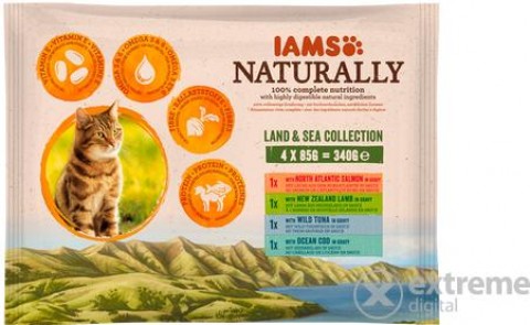 Iams Naturally Adult Land & Sea Collection 4x85 g