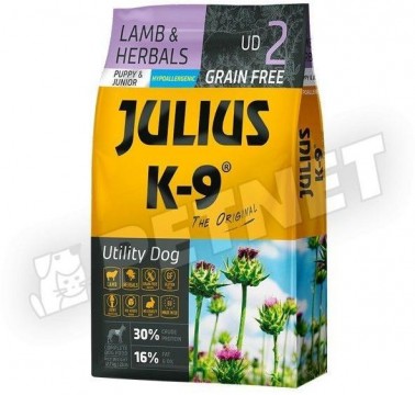 Julius-K9 Utility Dog Grain Free Puppy Junior Lamb & Herbals 10 kg