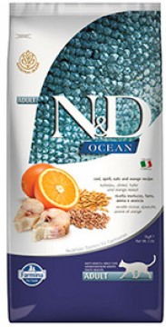N&D Adult Ocean cod, spelt oats & orange 10 kg