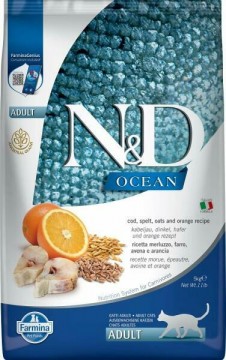 N&D Adult Ocean cod, spelt oats & orange 5 kg