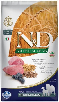 N&D Ancestral Grain Lamb & Blueberry Adul Medium&Maxi 2,5 kg