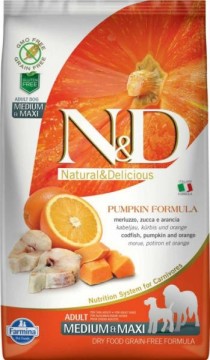 N&D Grain Free Dog Adult Medium Maxi Cod Fish & Orange With Pumpkin...